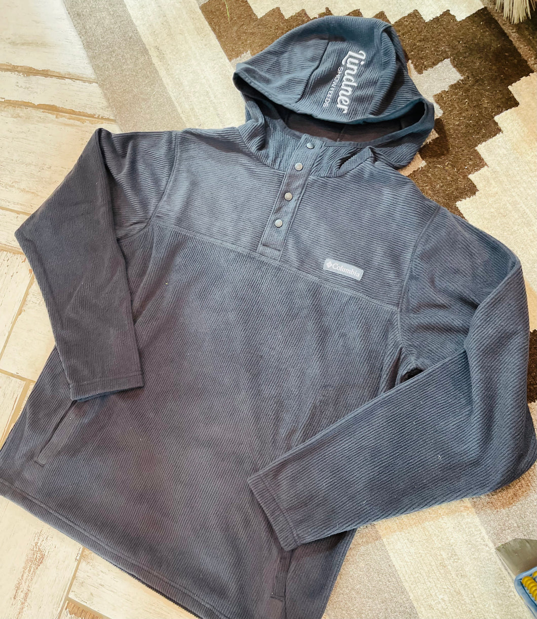 1/2 Snap Columbia Hoodie Pullover-with Lindner logo on hood
