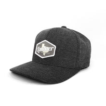 Load image into Gallery viewer, Light Grey Logo on Black Herringbone Hat
