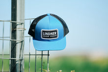 Load image into Gallery viewer, Ocean Blue Trucker cap with black mesh back
