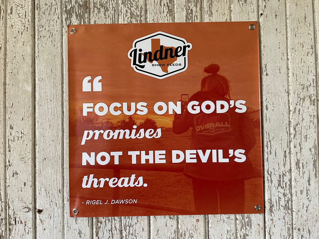 Focus on GOD'S promises on a Vinyl Banner