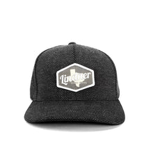 Load image into Gallery viewer, Light Grey Logo on Black Herringbone Hat
